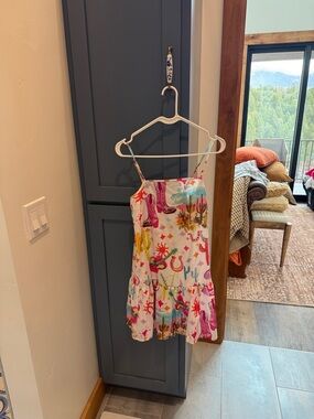 Colorful Western Print Sundress - Spaghetti Strap